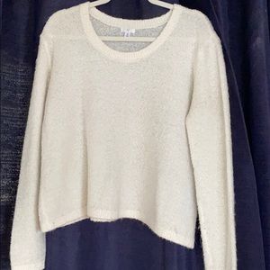 White fuzzy sweater